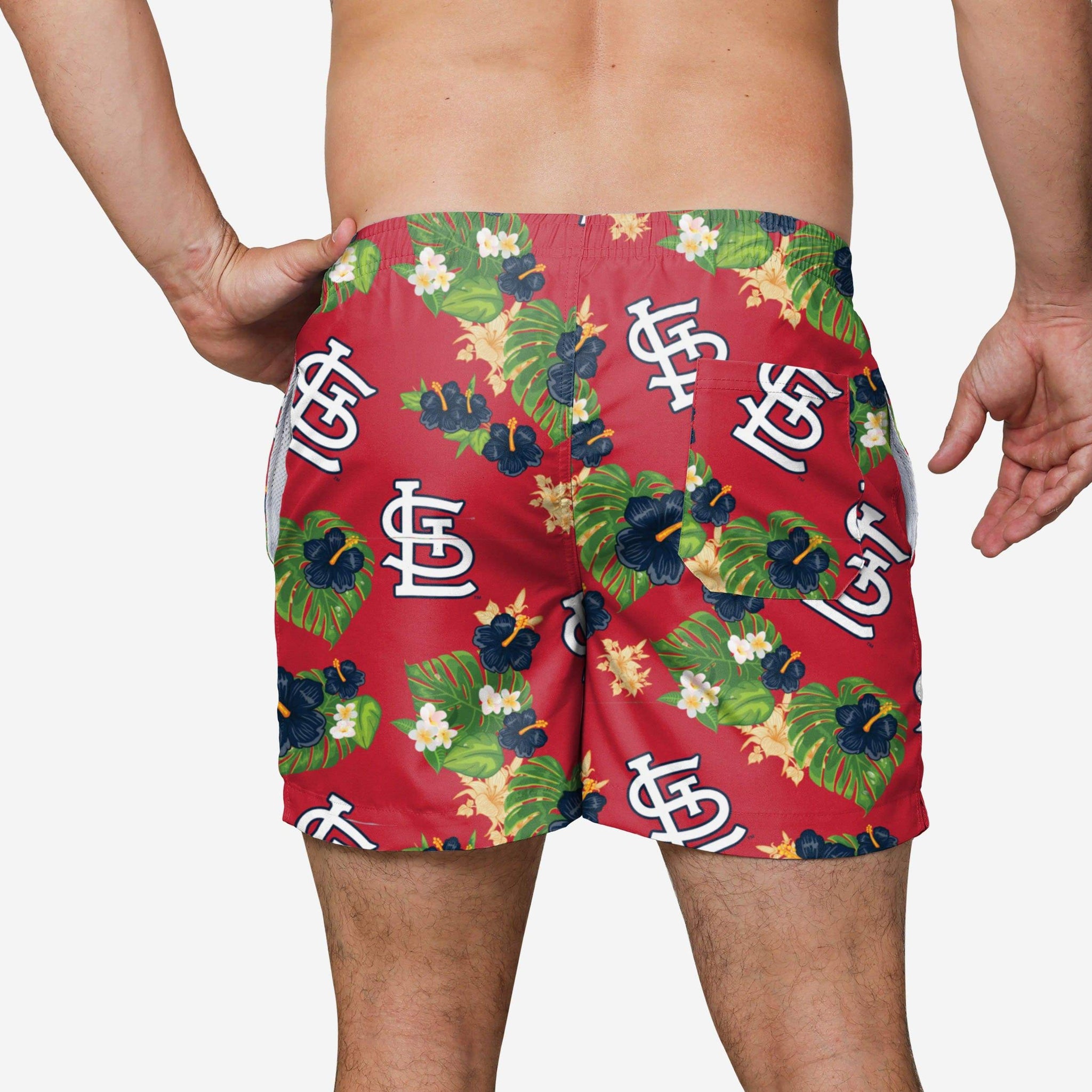 St Louis Cardinals Floral Swimming Trunks FOCO