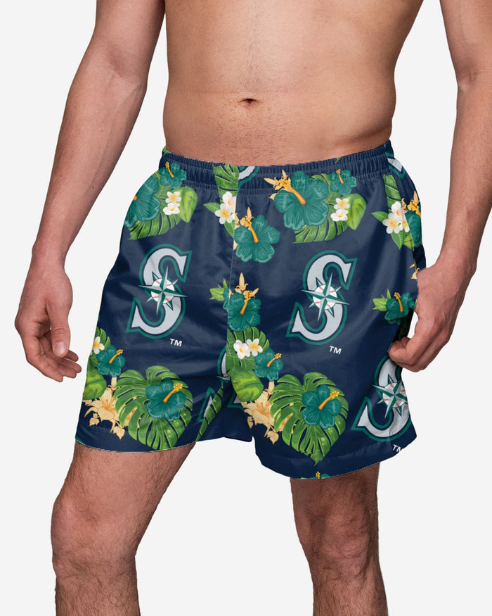 Seattle Mariners Floral Swimming Trunks FOCO S - FOCO.com