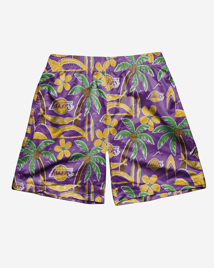 Los Angeles Lakers Tropical Swimming Trunks FOCO - FOCO.com