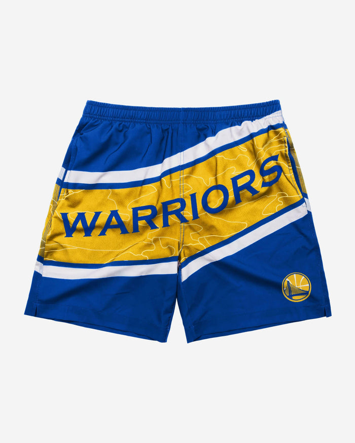 Golden State Warriors Big Wordmark Swimming Trunks FOCO - FOCO.com