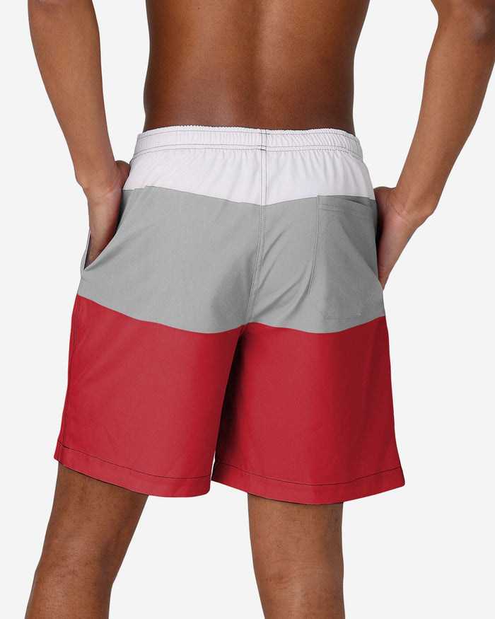 Ohio State Buckeyes 3 Stripe Big Logo Swimming Trunks FOCO - FOCO.com
