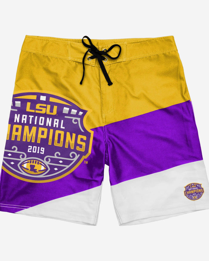 LSU Tigers 2019 Football National Champions Color Dive Boardshorts FOCO - FOCO.com