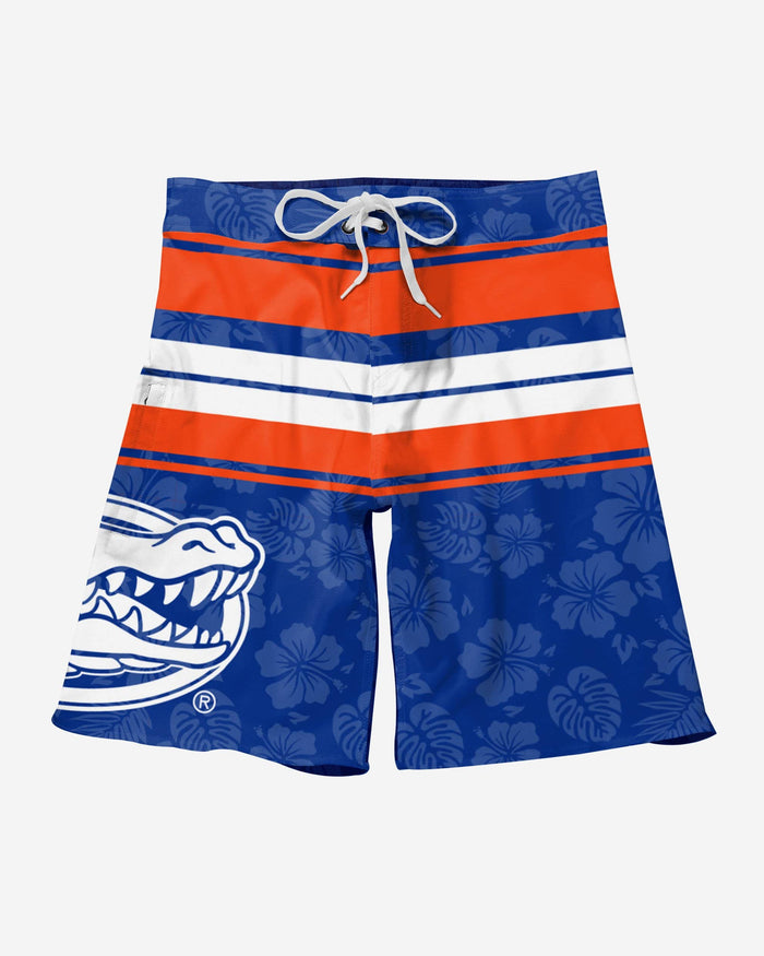 Florida Gators Hibiscus Boardwalk Stripe Boardshorts FOCO - FOCO.com