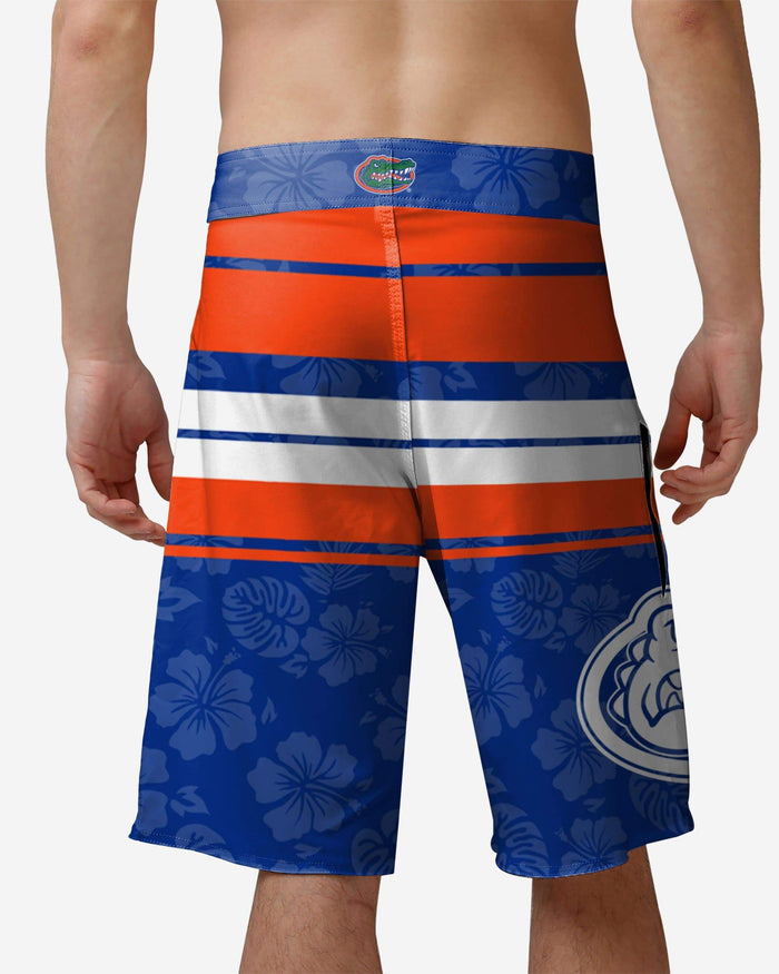 Florida Gators Hibiscus Boardwalk Stripe Boardshorts FOCO - FOCO.com