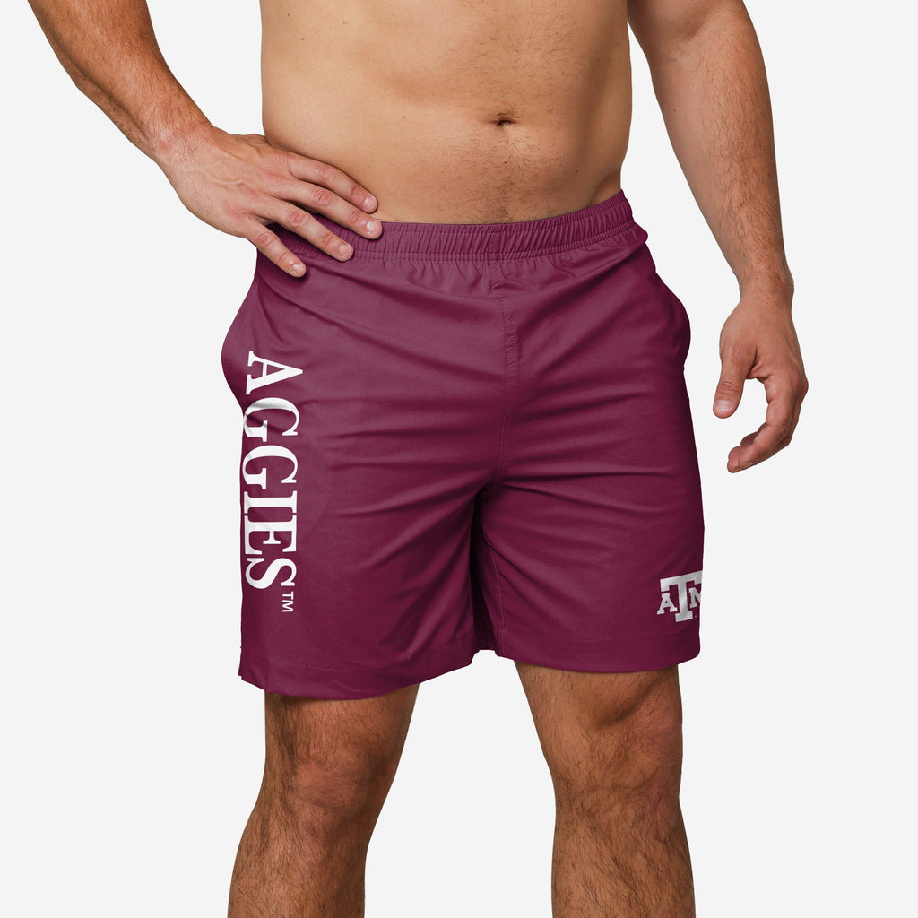 Texas A&M Aggies Solid Wordmark Traditional Swimming Trunks FOCO S - FOCO.com