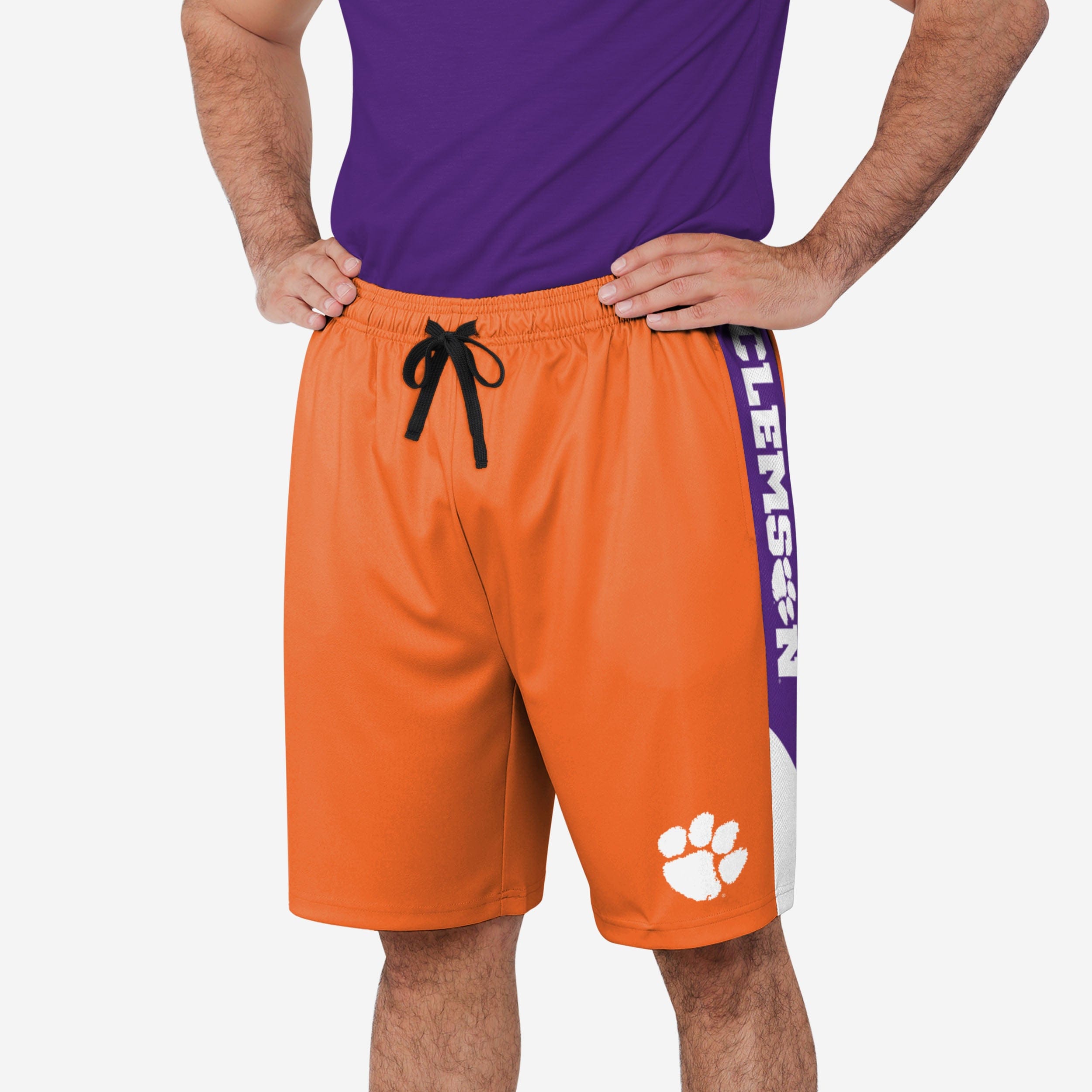 Clemson Tigers Side Stripe Training Shorts FOCO