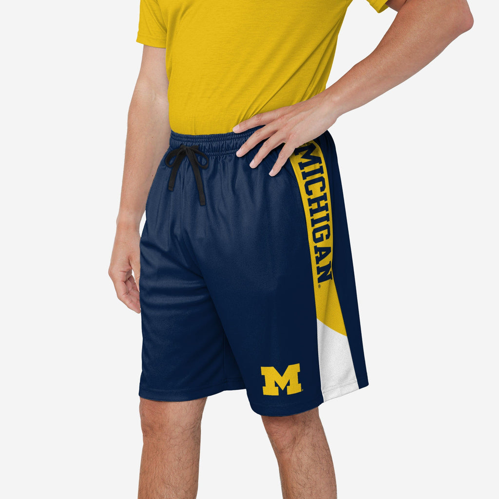 Michigan Wolverines Side Stripe Training Shorts FOCO S - FOCO.com