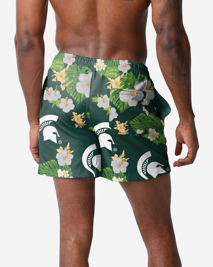 Michigan State Spartans Floral Swimming Trunks FOCO - FOCO.com