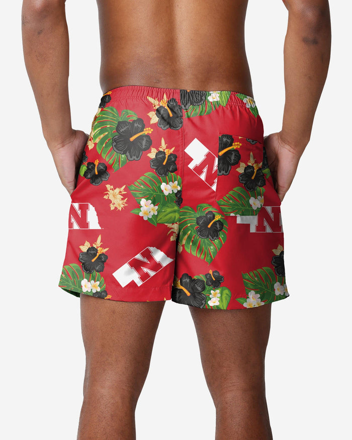 Nebraska Cornhuskers Original Floral Swimming Trunks FOCO - FOCO.com