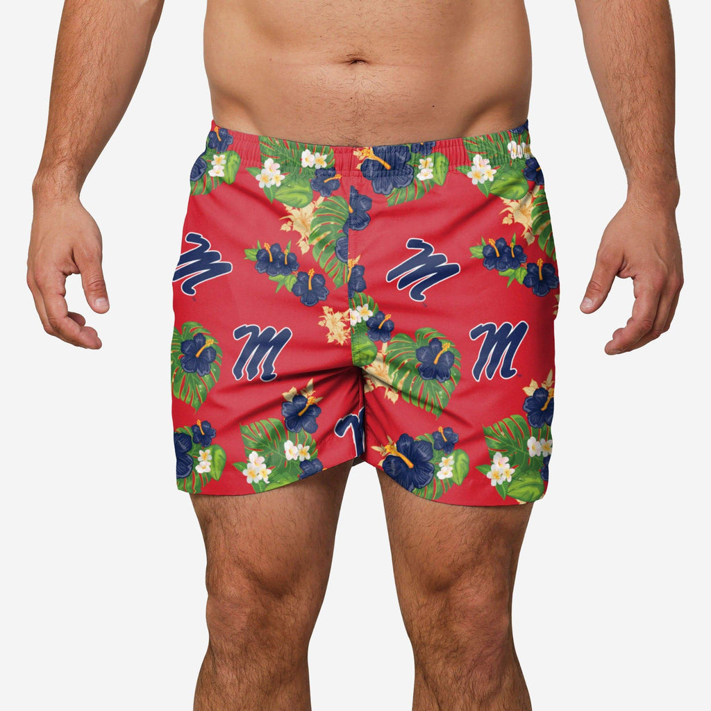 Ole Miss Rebels Floral Swimming Trunks FOCO S - FOCO.com