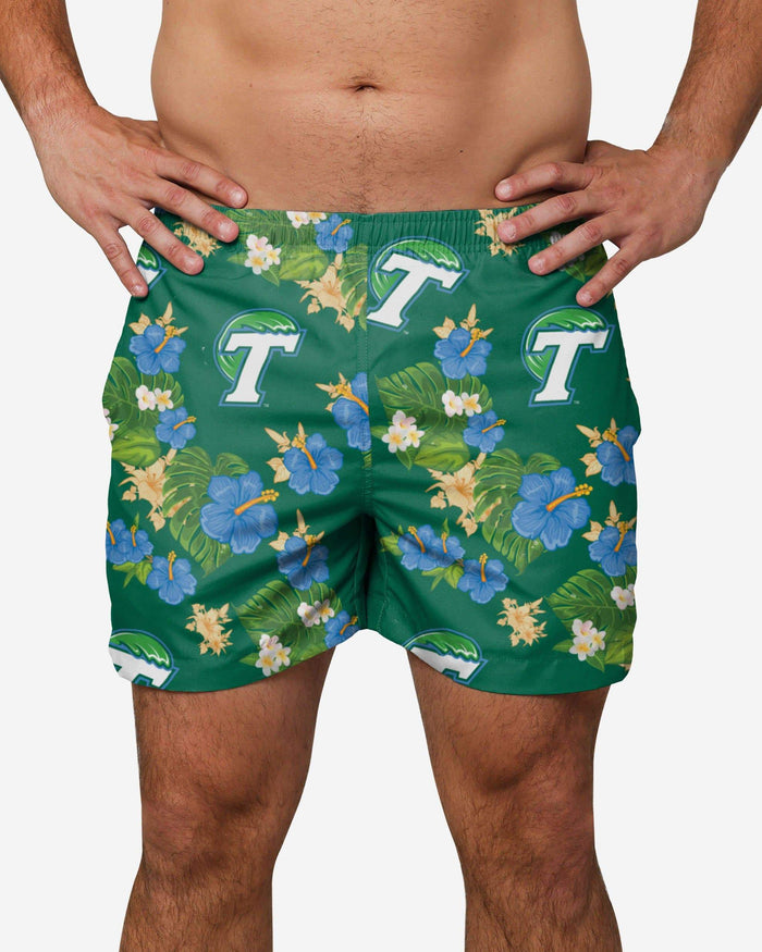 Tulane Green Wave Floral Swimming Trunks FOCO S - FOCO.com