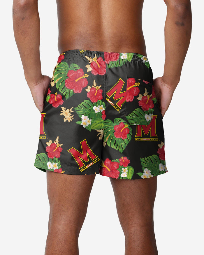 Maryland Terrapins Floral Swimming Trunks FOCO - FOCO.com