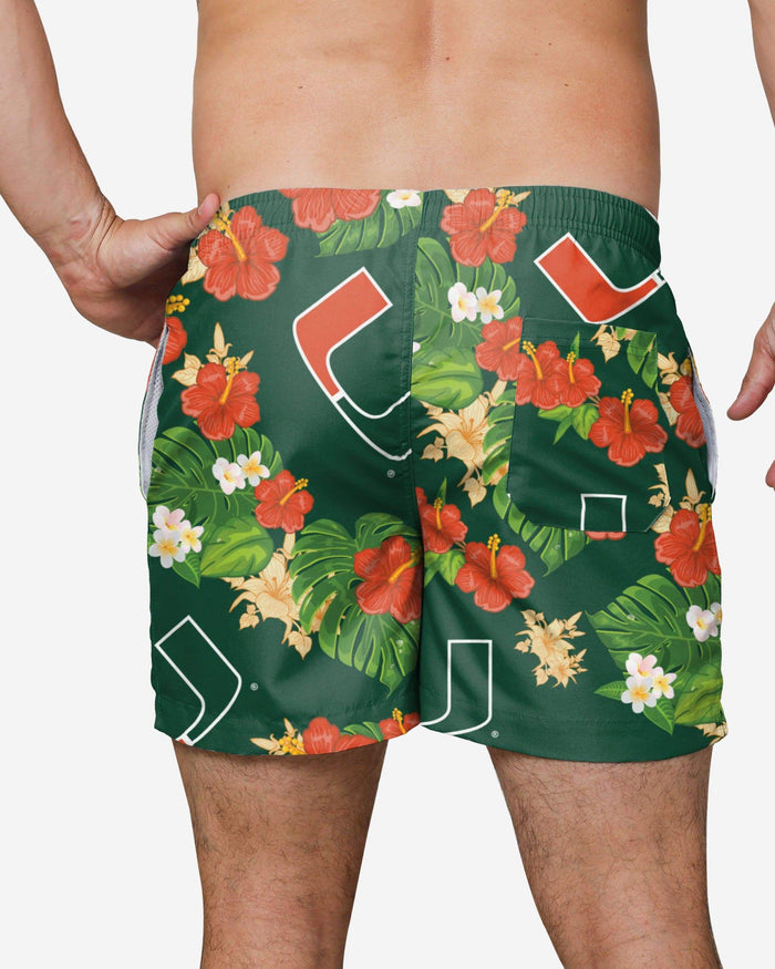 Miami Hurricanes Floral Swimming Trunks FOCO - FOCO.com