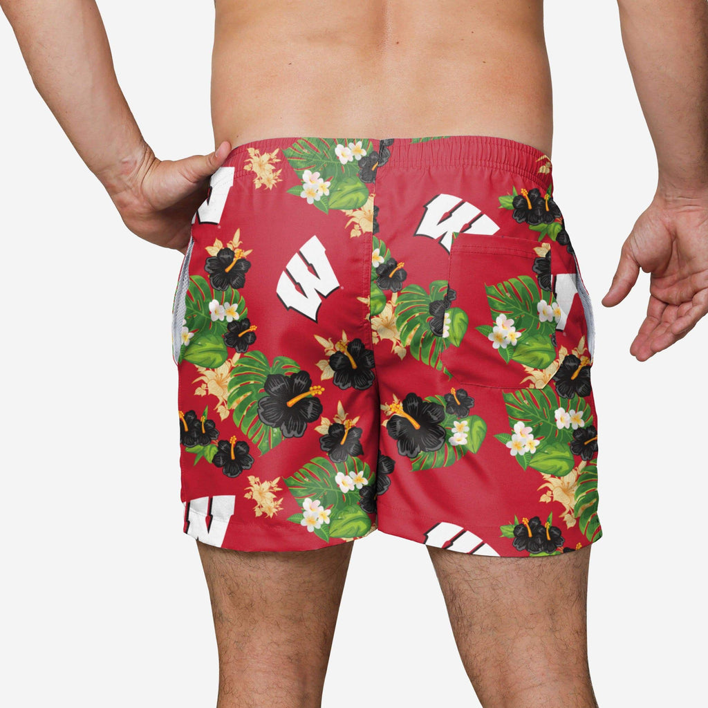 Wisconsin Badgers Floral Swimming Trunks FOCO