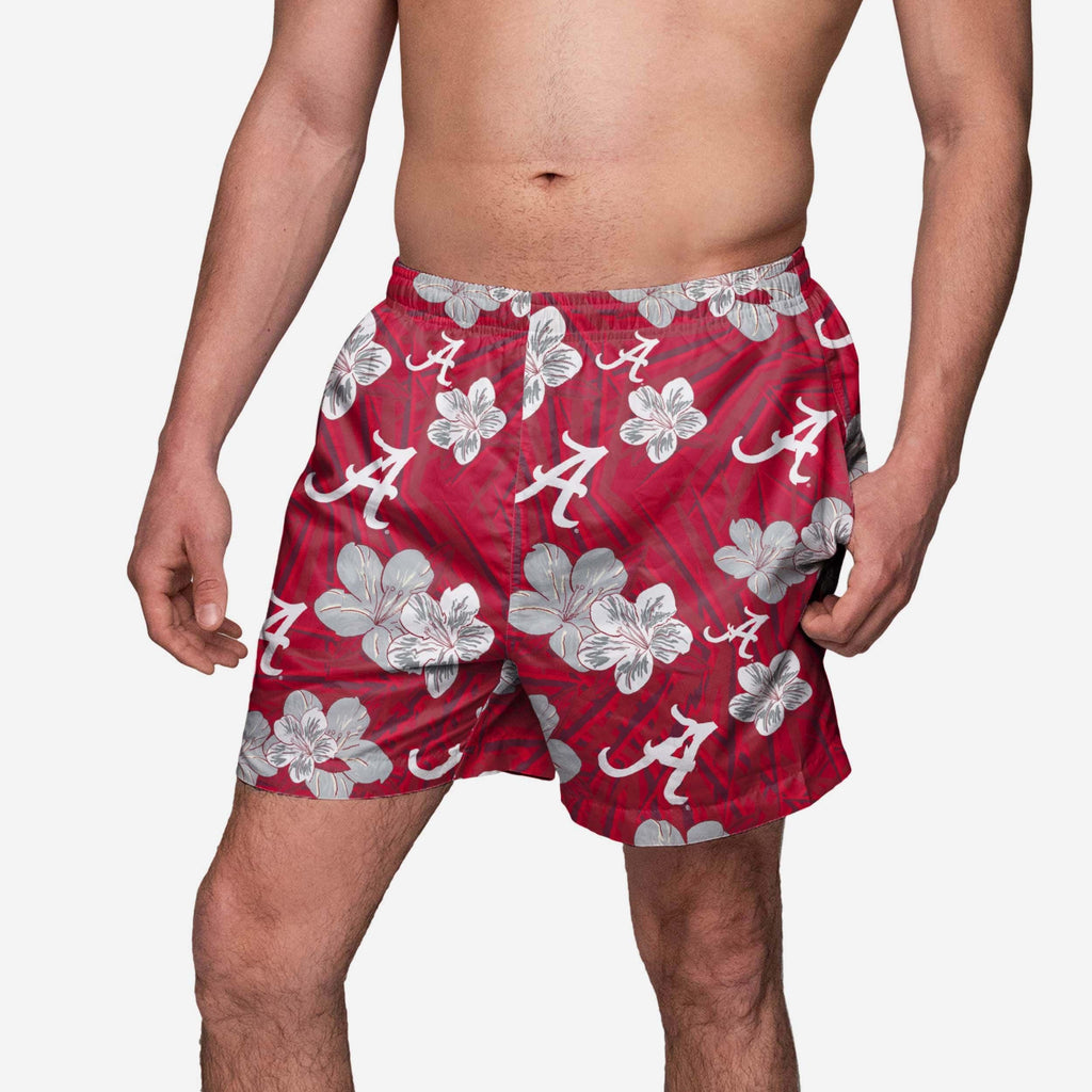 Alabama Crimson Tide Hibiscus Swimming Trunks FOCO S - FOCO.com
