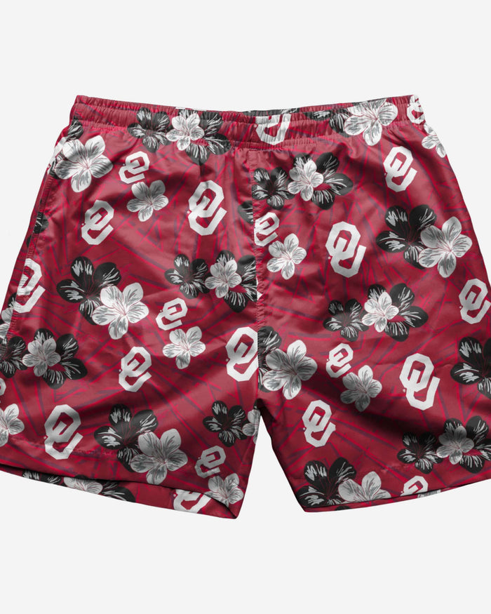 Oklahoma Sooners Hibiscus Swimming Trunks FOCO - FOCO.com