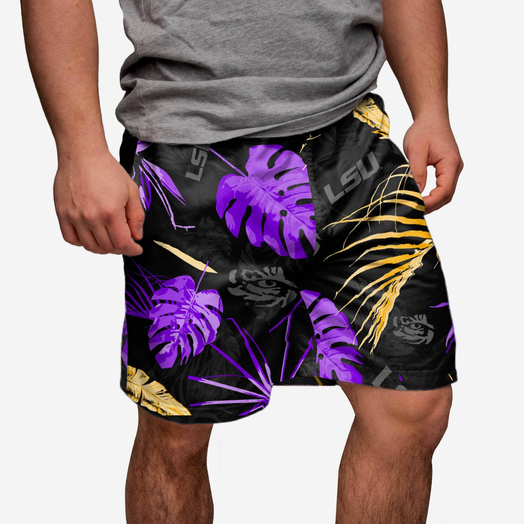 LSU Tigers Neon Palm Shorts FOCO S - FOCO.com