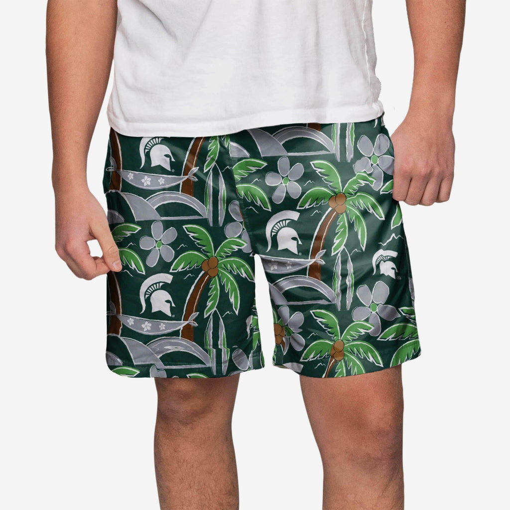Michigan State Spartans Tropical Swimming Trunks FOCO S - FOCO.com