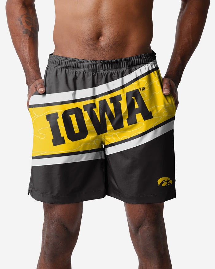 Iowa Hawkeyes Big Wordmark Swimming Trunks FOCO S - FOCO.com