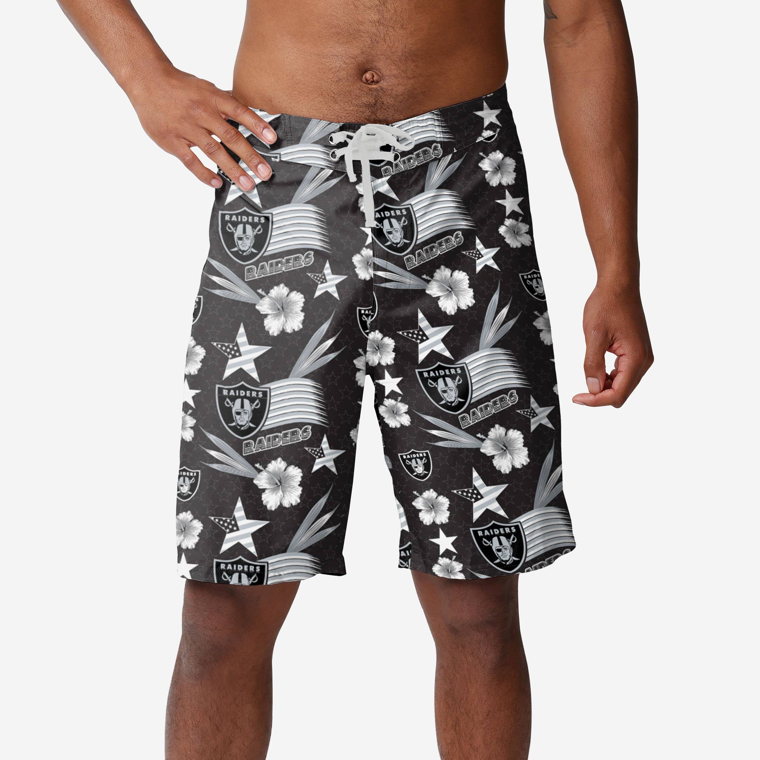 las vegas raiders swim trunks