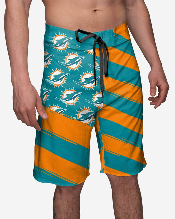 Miami Dolphins Diagonal Flag Boardshorts FOCO S - FOCO.com