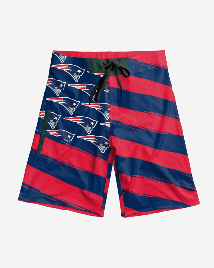 New England Patriots Diagonal Flag Boardshorts FOCO - FOCO.com