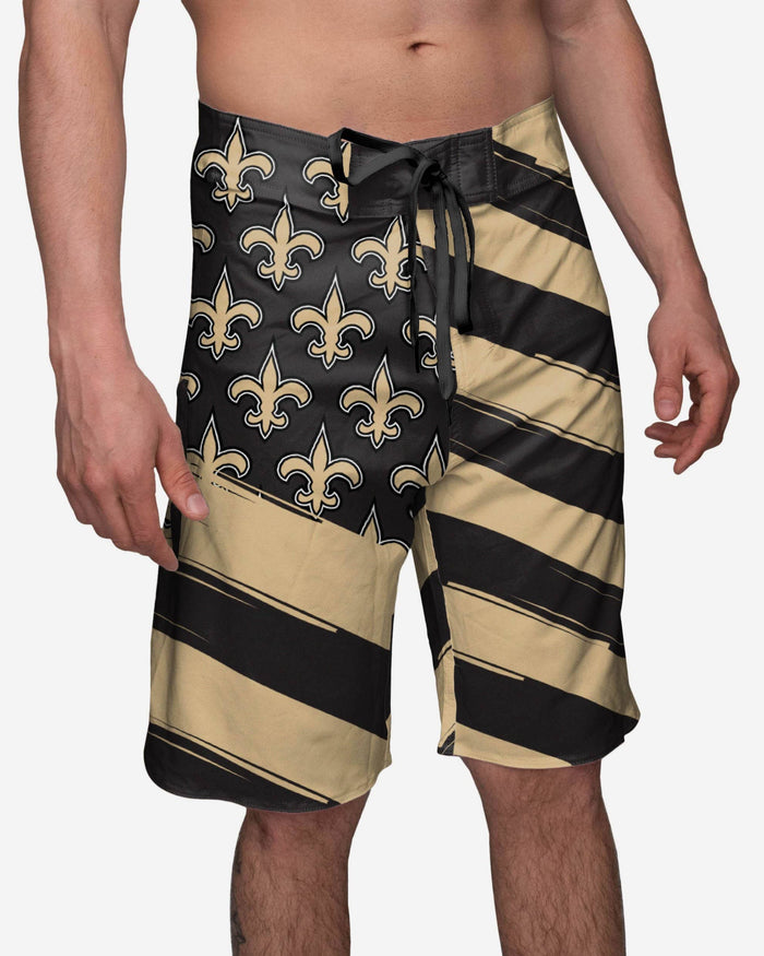 New Orleans Saints Diagonal Flag Boardshorts FOCO - FOCO.com