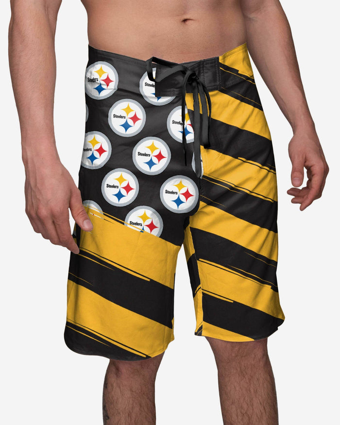 Pittsburgh Steelers Diagonal Flag Boardshorts FOCO
