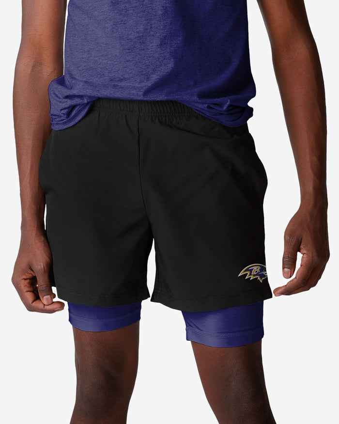 Baltimore Ravens Black Team Color Lining Shorts FOCO S - FOCO.com