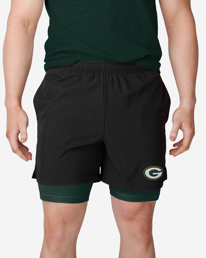 Green Bay Packers Black Team Color Lining Shorts FOCO S - FOCO.com