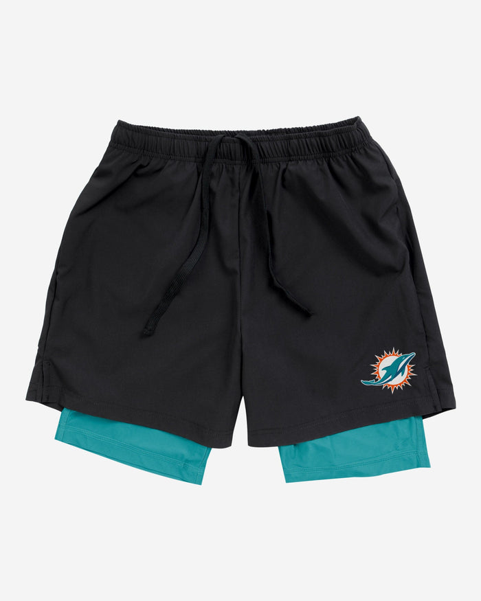 Miami Dolphins Black Team Color Lining Shorts FOCO - FOCO.com