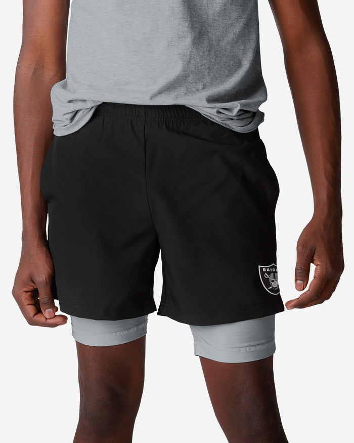 Las Vegas Raiders Black Team Color Lining Shorts FOCO S - FOCO.com