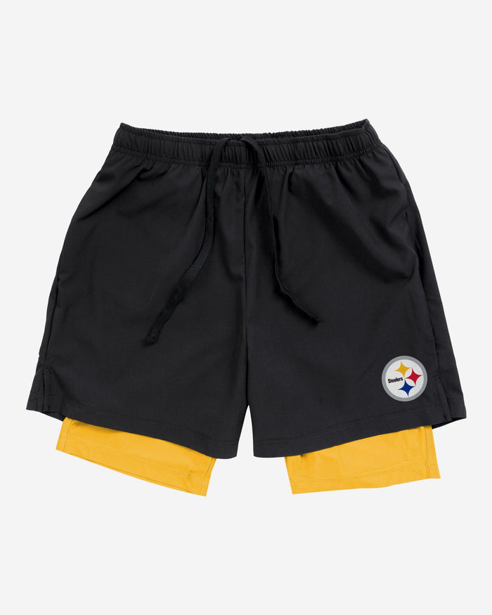Pittsburgh Steelers Black Team Color Lining Shorts FOCO - FOCO.com