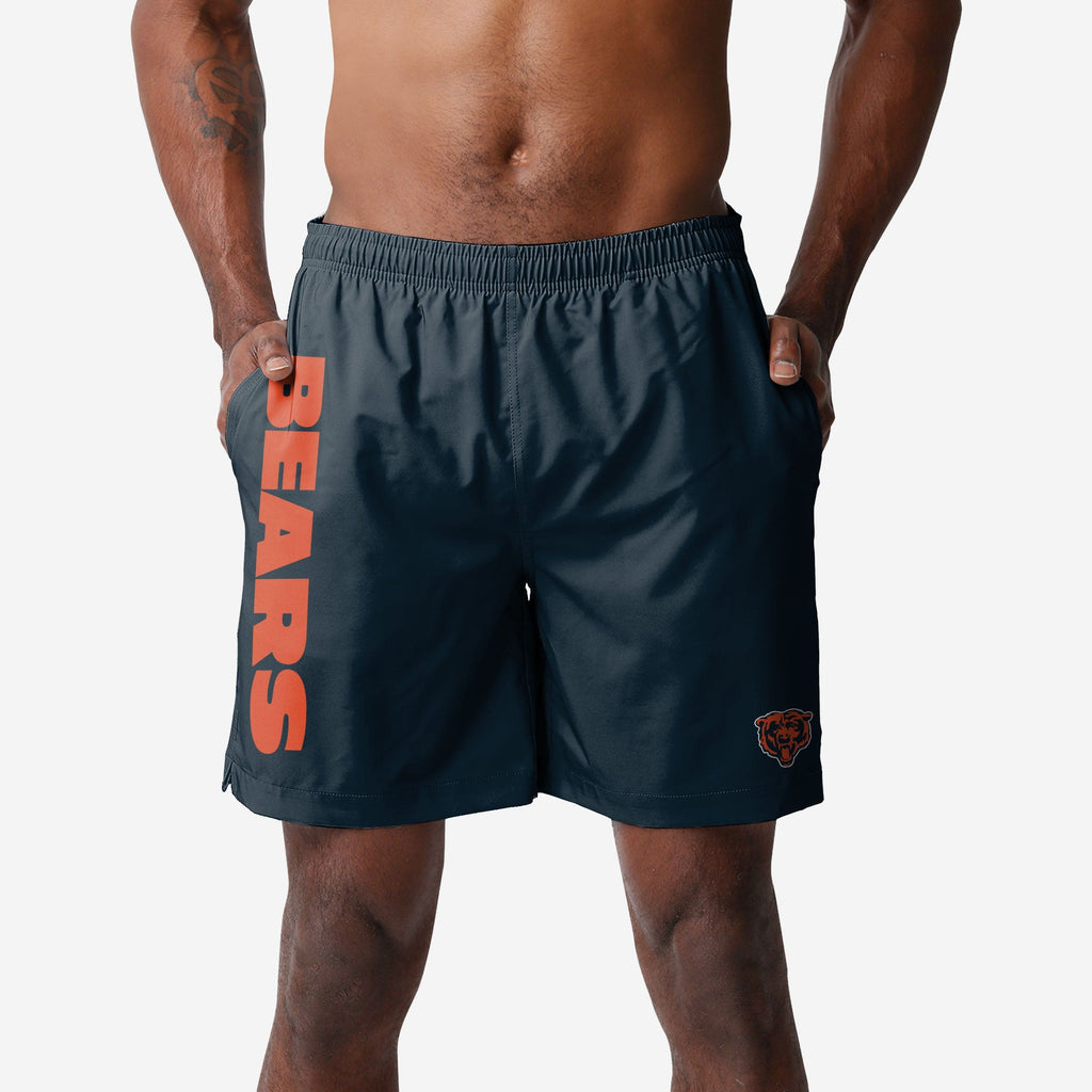 Chicago Bears Solid Wordmark Traditional Swimming Trunks FOCO S - FOCO.com