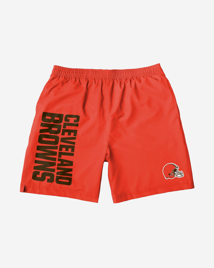 Cleveland Browns Solid Wordmark Traditional Swimming Trunks FOCO - FOCO.com
