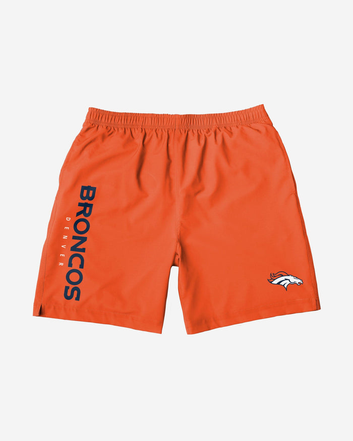 Denver Broncos Solid Wordmark Traditional Swimming Trunks FOCO - FOCO.com