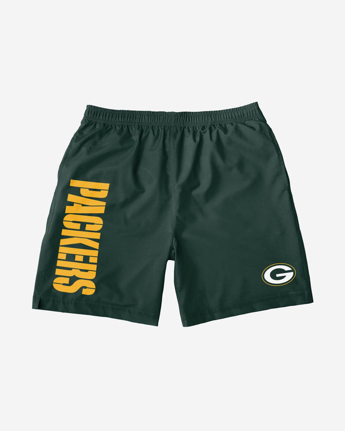 Green Bay Packers Solid Wordmark Traditional Swimming Trunks FOCO - FOCO.com