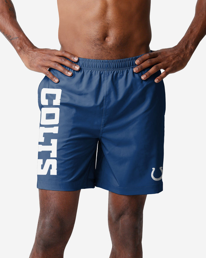 Indianapolis Colts Solid Wordmark Traditional Swimming Trunks FOCO S - FOCO.com