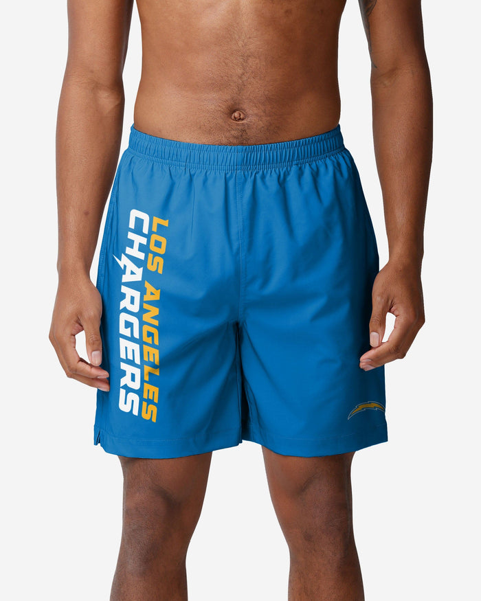 Los Angeles Chargers Solid Wordmark Traditional Swimming Trunks FOCO S - FOCO.com