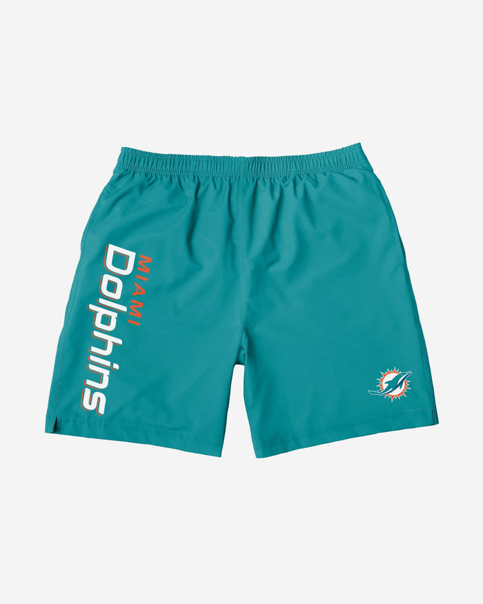 Miami Dolphins Solid Wordmark Traditional Swimming Trunks FOCO - FOCO.com