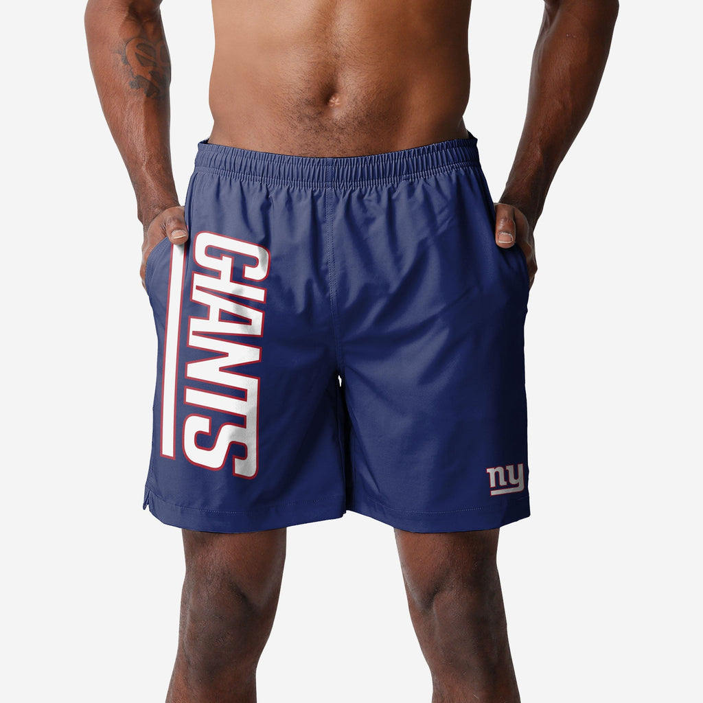 New York Giants Solid Wordmark Traditional Swimming Trunks FOCO S - FOCO.com