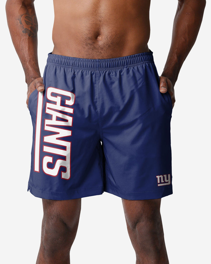 New York Giants Solid Wordmark Traditional Swimming Trunks FOCO S - FOCO.com