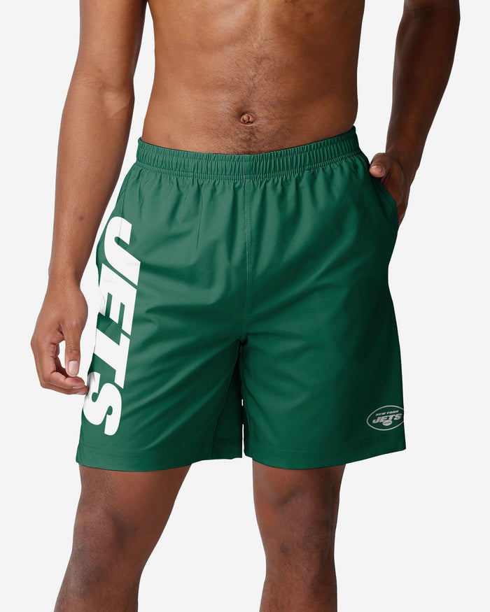 New York Jets Solid Wordmark Traditional Swimming Trunks FOCO S - FOCO.com