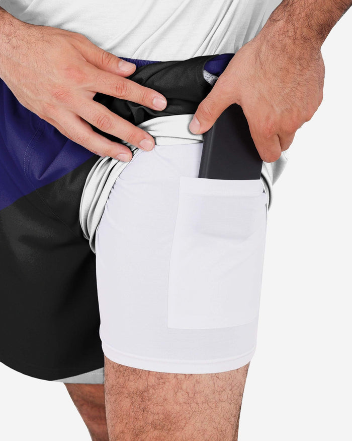 Baltimore Ravens Colorblock Double Down Liner Training Shorts FOCO - FOCO.com