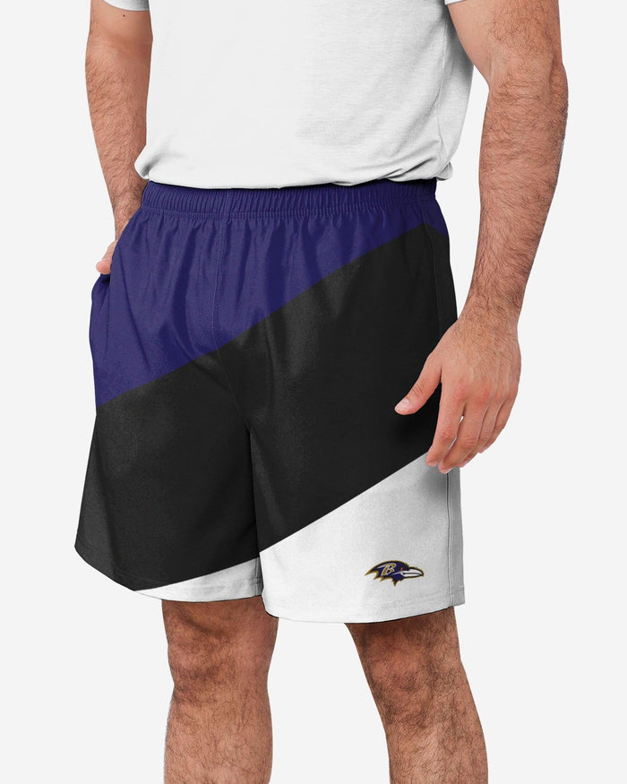 Baltimore Ravens Colorblock Double Down Liner Training Shorts FOCO S - FOCO.com