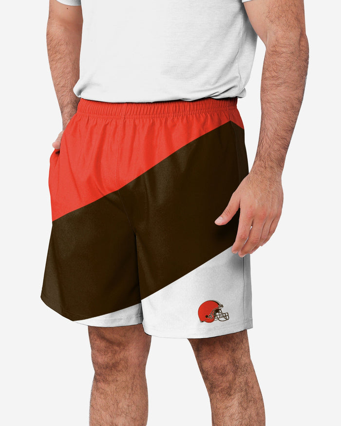Cleveland Browns Colorblock Double Down Liner Training Shorts FOCO S - FOCO.com