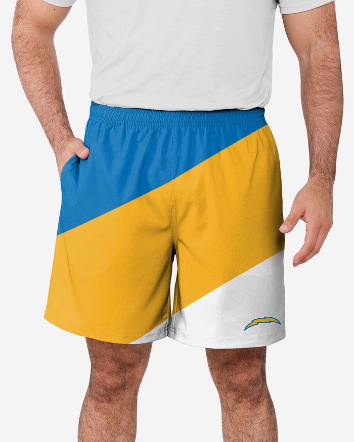 Los Angeles Chargers Colorblock Double Down Liner Training Shorts FOCO S - FOCO.com