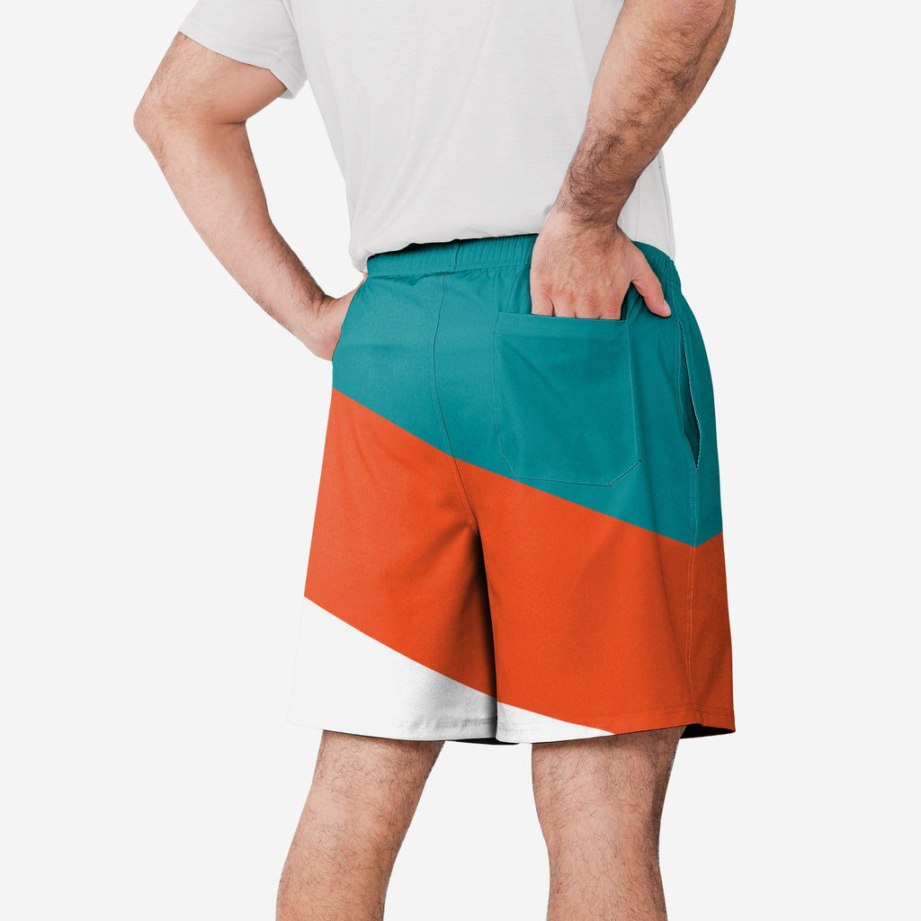 Miami Dolphins Colorblock Double Down Liner Training Shorts FOCO