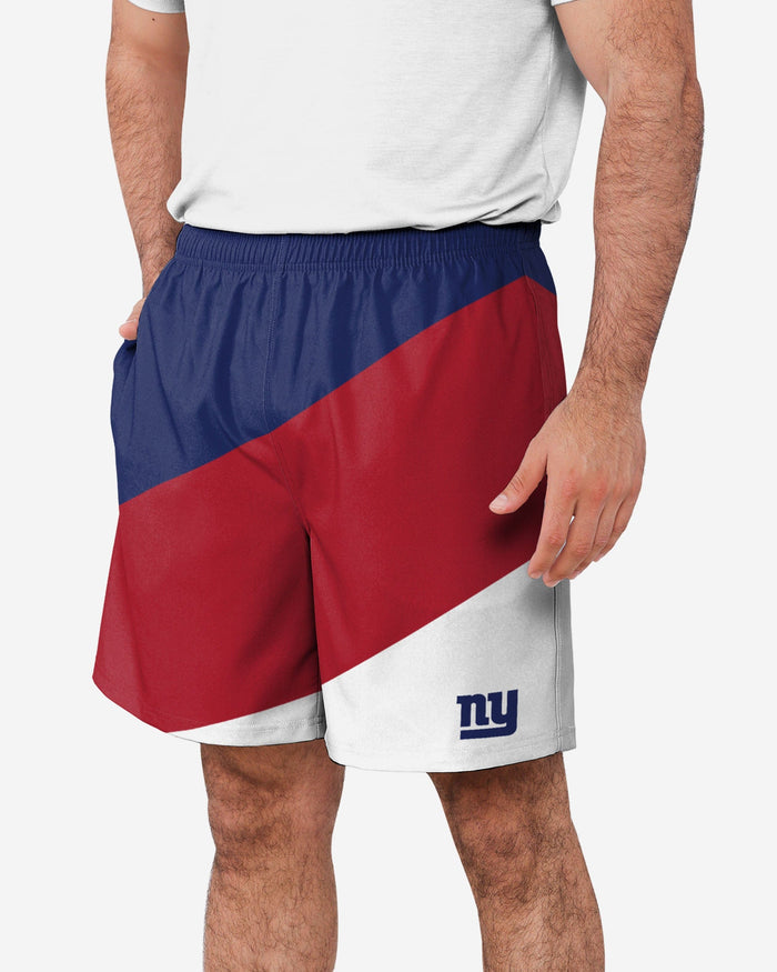 New York Giants Colorblock Double Down Liner Training Shorts FOCO S - FOCO.com