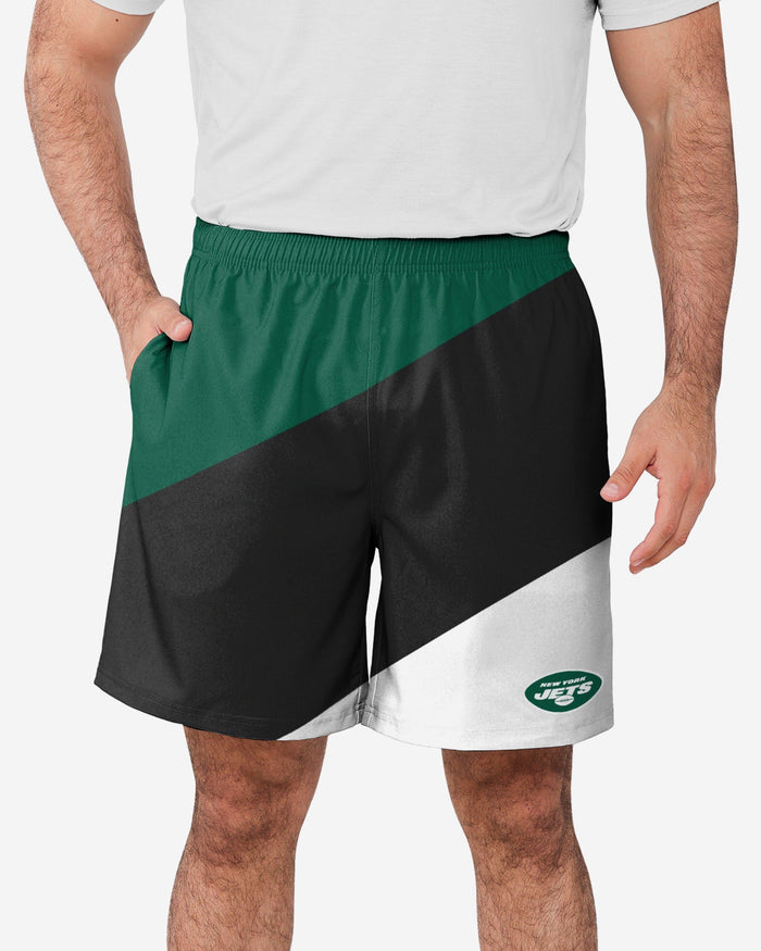 New York Jets Colorblock Double Down Liner Training Shorts FOCO S - FOCO.com